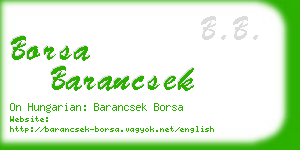 borsa barancsek business card